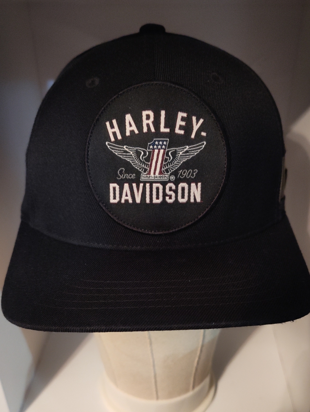Harley-Davidson Black Hat W/ Logo Genuine HD Motor Clothes FlexFit L/XL